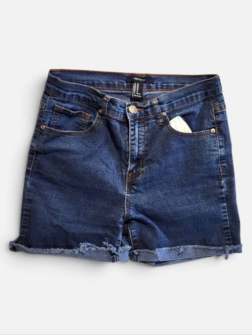 Women's- Forever 21 Dark Blue Distressed Jean Shorts